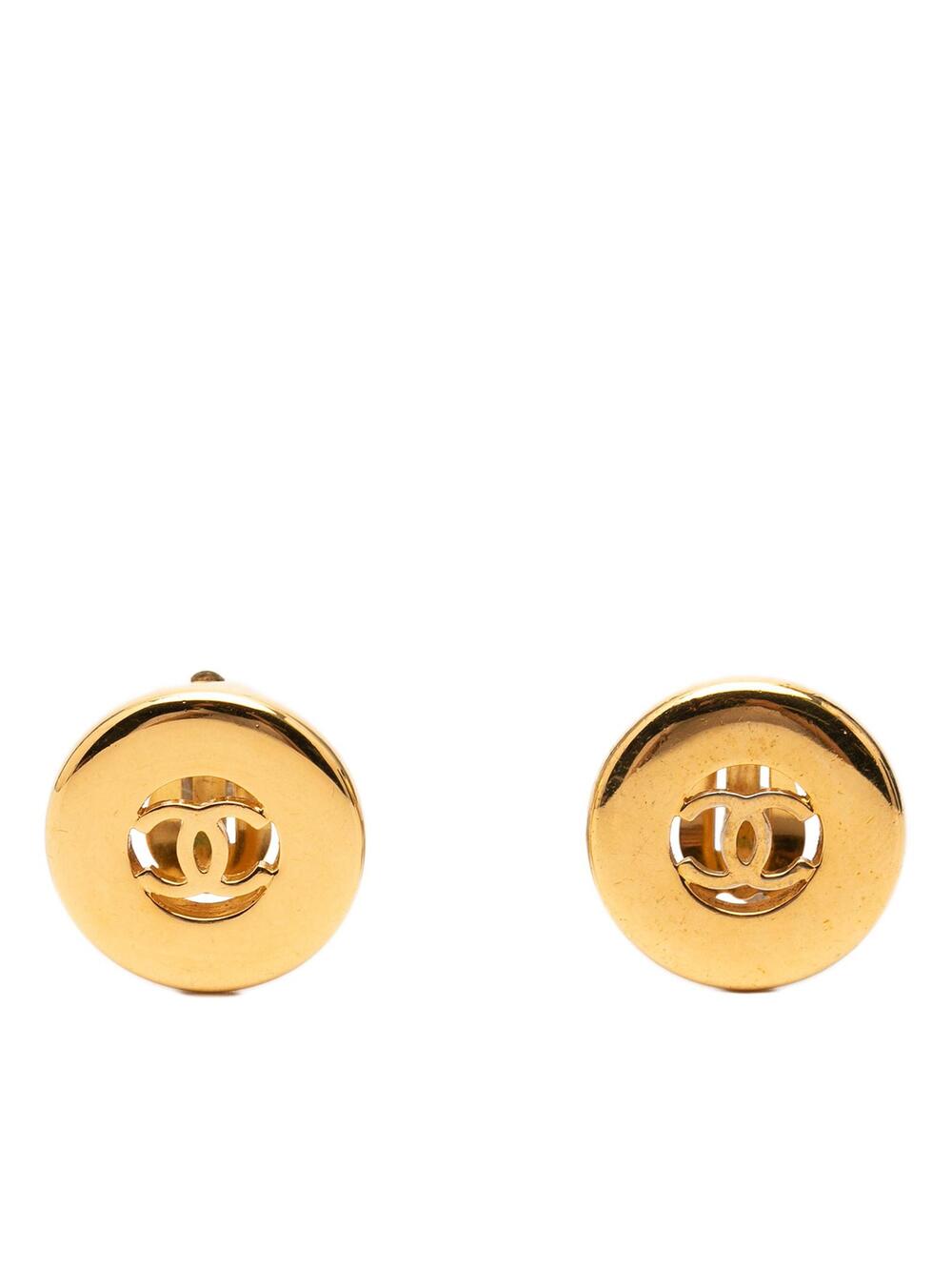 Chanel Cc Gold Plated Round Clip On #289549C49B